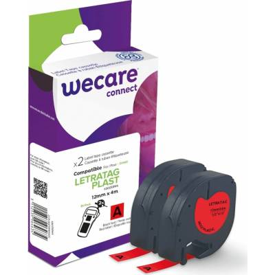 WECARE ARMOR páska 2ks kompatibilná s DYMO S0721630, Black/Red, 12MM*4M K80058W4