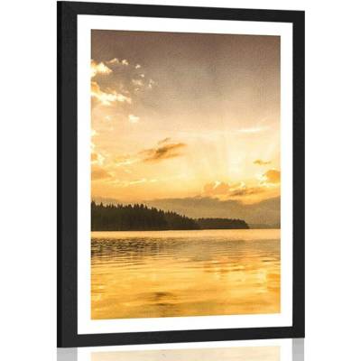 Plakát s paspartou odraz horského jezera - 40x60 no frame