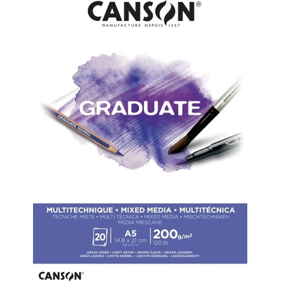 Canson Graduate Mixed Media skicák A5 200g 20l