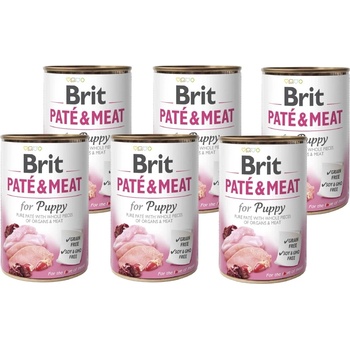 Brit Брит пате и месо за кученца 6x400г