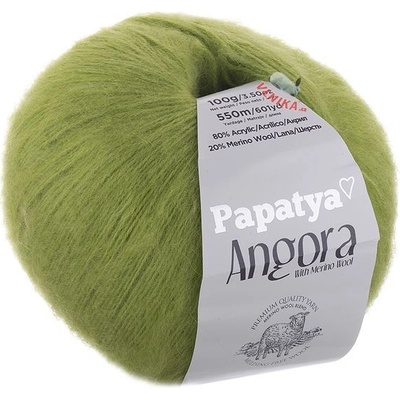Příze Angora Merino 6740 zelenožlutá