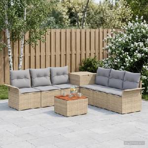 vidaXL Комплект дивани 8 бр. Бежов и Светло Сив 55 x 55 x 37 см (3448019)