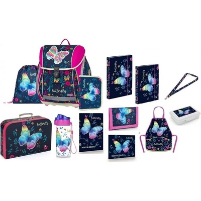 Karton P+P Oxybag Školní sada 13 dílný set Školní batoh PREMIUM Motýl vhodný i pro prvňáčka 0-85225/015/01