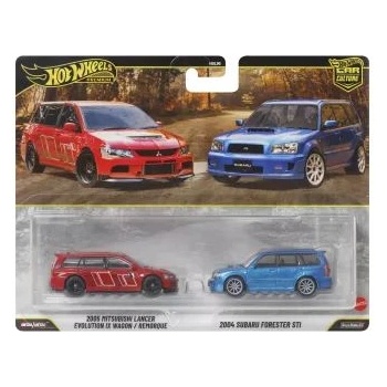 Mattel Hot Wheels: 2005 Mitsubishi Lancer и 2004 Subaru Forester, луксозни миниавтомобили - 2 броя
