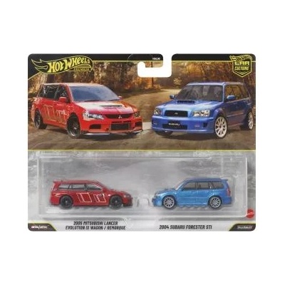 Mattel Hot Wheels: 2005 Mitsubishi Lancer и 2004 Subaru Forester, луксозни миниавтомобили - 2 броя