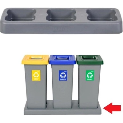 Fit Bin 3 x 53 l šedá