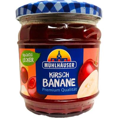MÜHLHAUSER Konfitüre Kirsch-Banane - třešňovo-banánová marmeláda - 450g