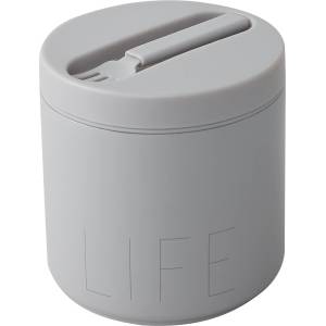 Design Letters Термокутия за обяд To Go Life с вилица голяма сива 2 части (30101029CLGRLIFE)