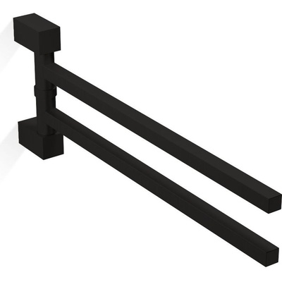 DECOR WALTHER Закачалка на релса за кърпи Corner вертикални двойна черен мат (0560760)
