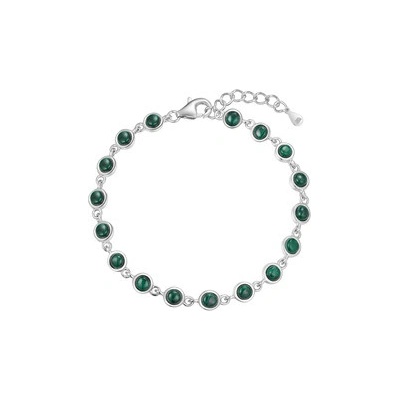 Nubis dámský stříbrný náramek s malachitem NB-1166