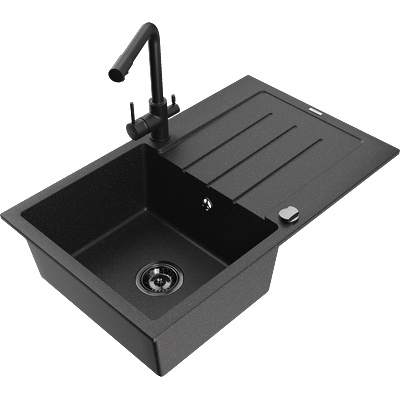 Mexen Bruno гранитна кухненска мивка с 1 отделение с отцедник и кухненски (6513-73-671600-70-B)