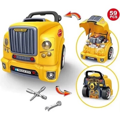 Bavytoy Autodílna Školní autobus dětská sada automechanik