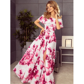 Numoco Дълга рокля с волани - големи розови цветя Numoco numoco | Rozov | ЖЕНИ | XS