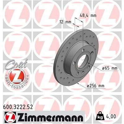 Brzdový kotúč ZIMMERMANN 600.3222.52 (600322252)