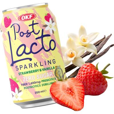 OKF PostLacto Zero Sugar Strawberry Vanilla Sparkling Drink 350 ml