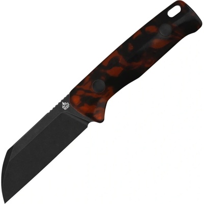 QSP Knife Baby Penguin 14C28N, black stonewash, Tortoise resin QS130BP-B2