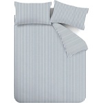 Catherine Lansfield Синьо двойно фланелено спално бельо 200x200 cm Stripe - Catherine Lansfield (BD/57778/W/DQS/BL)