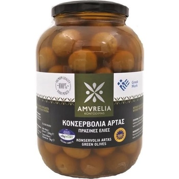 Image 1 of Amvrelia kontodimas Зелени Маслини konservolia artas p. g. i. - стъклен Буркан