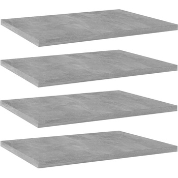 PETROMILA Přídavné police 4 ks betonově šedé 40 x 30 x 1,5 cm dřevotříska