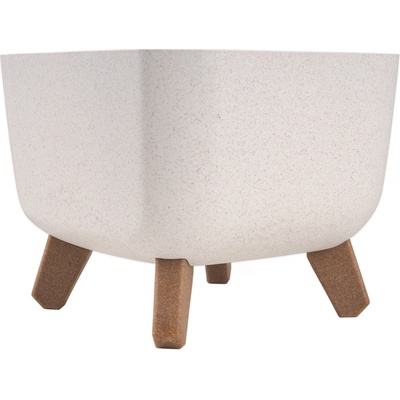Prosperplast Květináč GRACIA SQUARE ECO WOOD bílý 24 cm