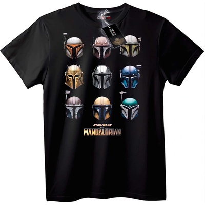NOONEBRAND Тениска Mandalorian Шлемове - 2XL, Black