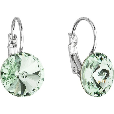 Evolution Group náušnice bižutéria so Swarovski kryštálmi zelené okrúhle 51002.3