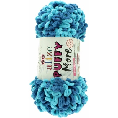 Alize Puffy More 6552 modrá s azúrovomodrou