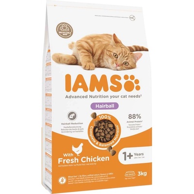 IAMS Advanced Nutrition Hairball s kuřecím 3 kg