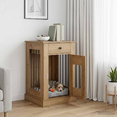 vidaXL Мебели за кучешка клетка Дъб артизан 50 x 47, 5 x 80 см (8014784)