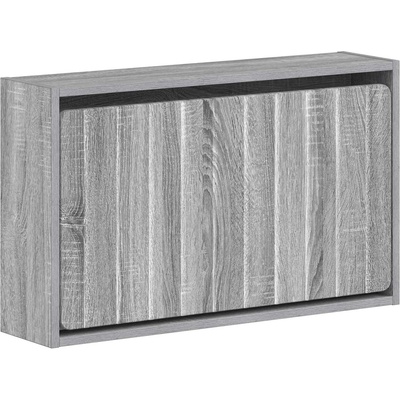 vidaXL Стенно шкафче за обувки ZWOLLE 71 x 17 x 43 см Сив Сонома (896411)