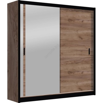 EMS Гардероб с огледало SABRINA 180x215 см, дъб крафт (MT0049)