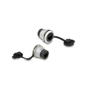 Delock RJ45 Cat. 6A Einbaubuchse mit Staubschutzkappe (86968) (86968)