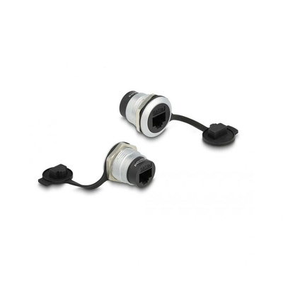 Delock RJ45 Cat. 6A Einbaubuchse mit Staubschutzkappe (86968) (86968)