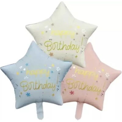 Godan Балон от фолио за рожден ден във форма на звезда - 44 см, различни видове (fg-ghmr)