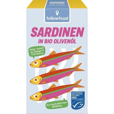 Followfood Sardinky v olivovém oleji 120g BIO