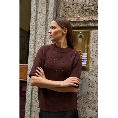 Moodo Бордо суитшърт с къси ръкави Moodo Moodo | Cherven | ЖЕНИ | XS