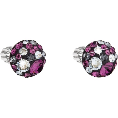 Pavona pecka s krystaly Swarovski fialové kulaté 31336.3 dark amethyst