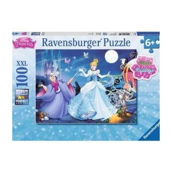 Ravensburger Пъзел Ravensburger с брокат 100 части XXL - Очарователна Пепеляшка, 7013671