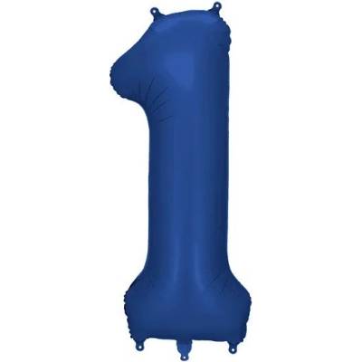Party Deco Фолиев Балон - Цифра, 86 см, Тъмносин - 1 (fb1s-1-074)