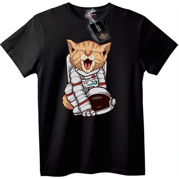 NOONEBRAND Тениска Космонавт котка - M, Black