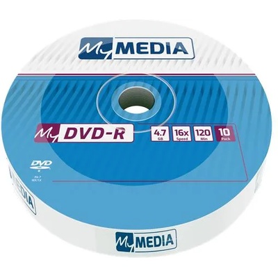 MYMEDIA Диск DVD-R, 4, 7 GB, 16x, 10 диска, в термосвиваема опаковка, MYMEDIA (от VERBATIM) 69205 (69205)
