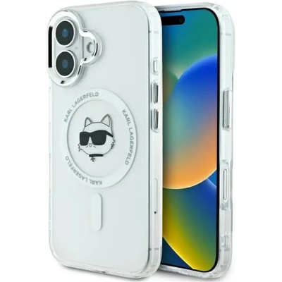 KARL LAGERFELD IML Metal Choupette Head MagSafe Калъф за iPhone 16 - бял (3666339318086)