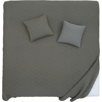 SCANquilt Dekoračná prikrývka BENE fragments khaki 240x260 cm