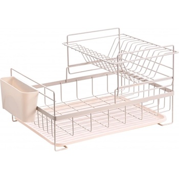 Rosberg Сушилник за съдове Rosberg R53000P, 2 нива, Поставка за прибори и чинии, Бежов (5R53000PBG)