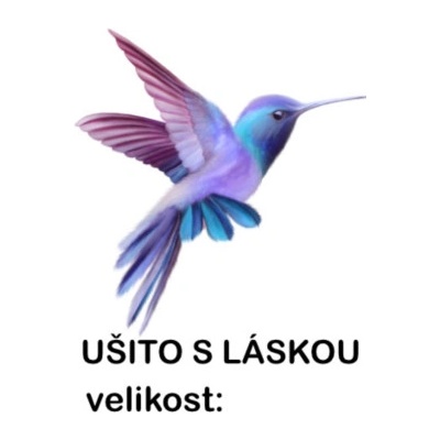Štítek na oblečení KOLIBŘÍK - ušito s láskou