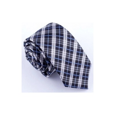 Greg kravata slim fit černá káro 99102