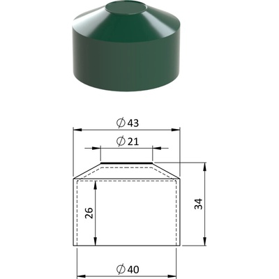 Vnější krytka kulatá ø 40 mm, plastová PE