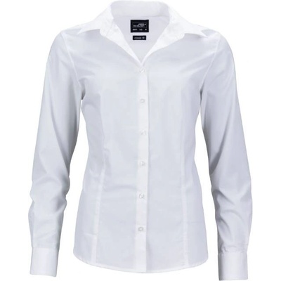 James & Nicholson JN 641 dámska popelínová business košeľa s dlhým rukávom white