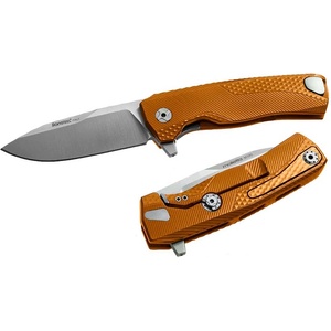 lionSTEEL rok a os / Луксозно джобно ножче с дръжка от масивен алуминий и издръжливо острие от стомана m390 - оранжево (lion0155)