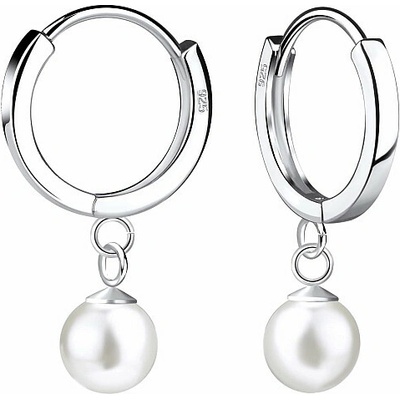 Nefertitis 19050 Stříbrné kruhové náušnice 13 mm s perlami NF60681 - 1,3 cm, 1,65 g